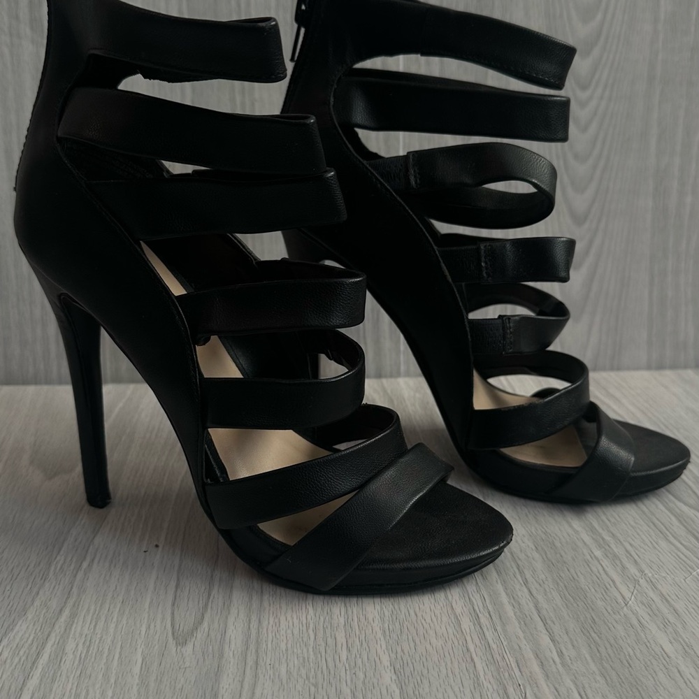 Black Gladiator Stiletto Heels